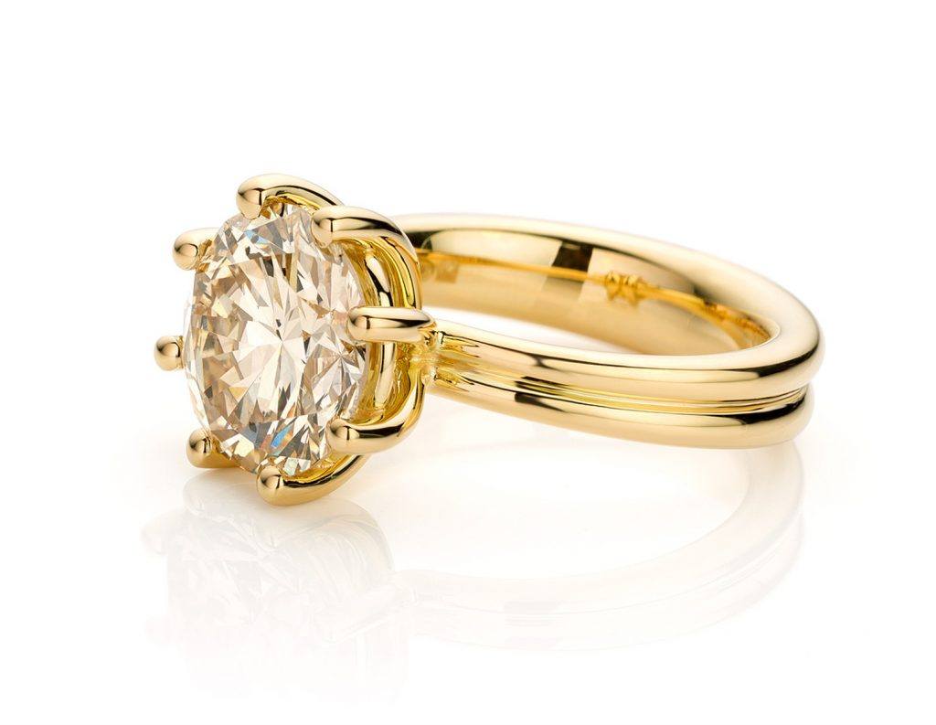 Ring 18 karaat geelgoud met diamant